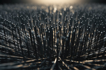 A black and white photo showing a collection of pins. This versatile image can be used in various contexts.の素材