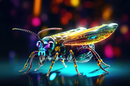 A detailed close-up shot of an insect resting on a table. This image can be used to showcase the intricate details of insects or to add a natural element to any design project.の素材