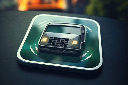 A cell phone is placed on top of a green plate. This image can be used to depict technology, communication, or dining concepts.の素材