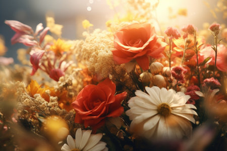 A close-up shot of a beautiful bunch of flowers. Perfect for adding a touch of nature and elegance to any project.の素材