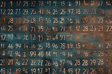 A wall covered with a multitude of numbers. Perfect for showcasing data analysis or mathematical concepts. .の素材