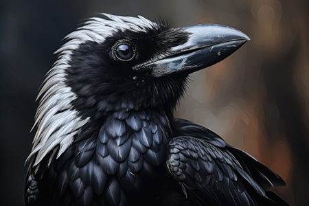 A close-up photograph of a bird with a black and white face. This image can be used for various purposes, such as nature blogs, wildlife magazines, or educational materials.の素材