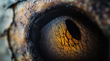 A detailed view of a horse's eye, with the eyelashes and iris visible.の素材