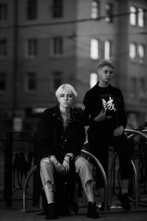 teenager girl in casual clothesの写真素材