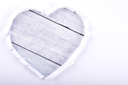 wooden heartの写真素材