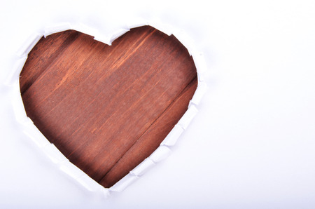 wooden heartの写真素材