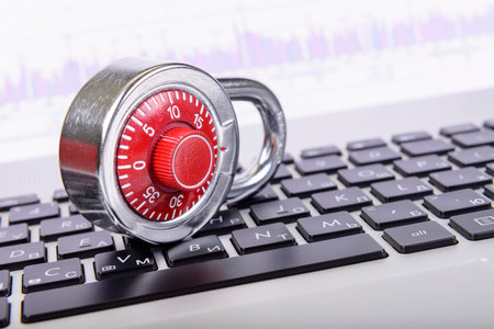padlock on a computer keyboard