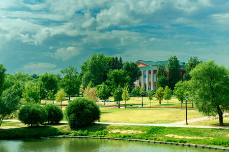 ancient palace in Tsaritsino parkのeditorial素材