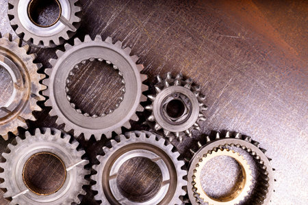 gears on metal background
