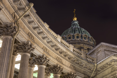 Kazan Cathedral at night St. Petersburgの写真素材
