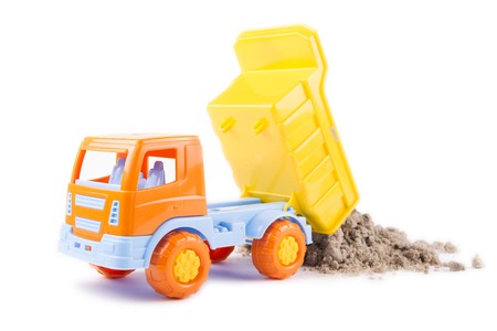toy truck isolated on a white backgroundの写真素材