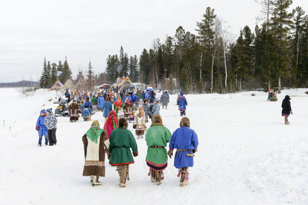 Day of the reindeer herders in the Yamal Peninsula, Nenets national holidayのeditorial素材