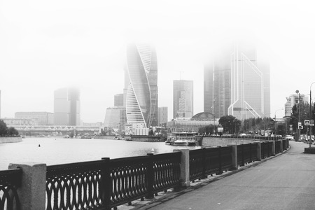 Moscow view of the skyscrapers of business center Moscow-Cityの写真素材