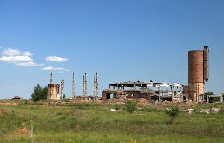 Abandoned uranium mineの写真素材