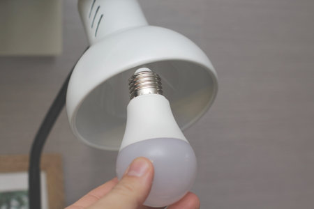 Installing new led light bulb in table lamp