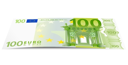 Hundred realistic euro banknote illustration on white backgroundのイラスト素材