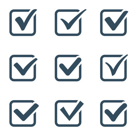 Checkmark icon set | Vector black confirm icons set