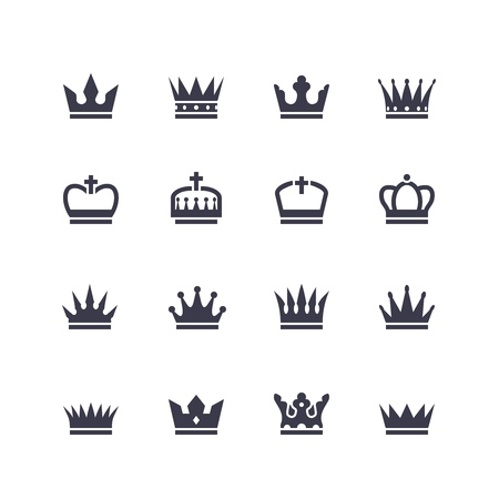 Crown icons | Vector crown pictogramsのイラスト素材