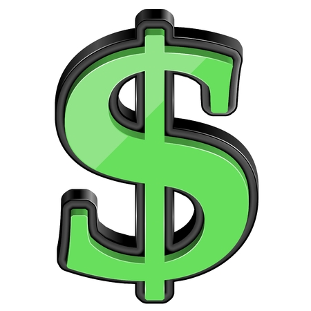 Vector 3d dollar symbolのイラスト素材
