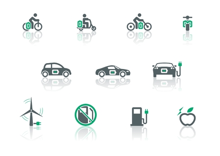 Electric transport icon setのイラスト素材