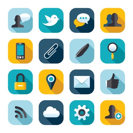 Vector flat web icon setのイラスト素材