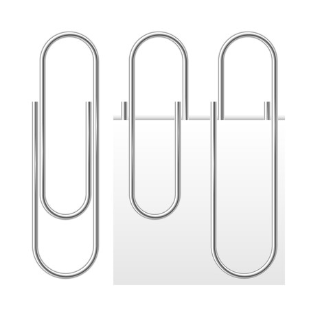 Vector metal paperclip illustration isolated on whiteのイラスト素材