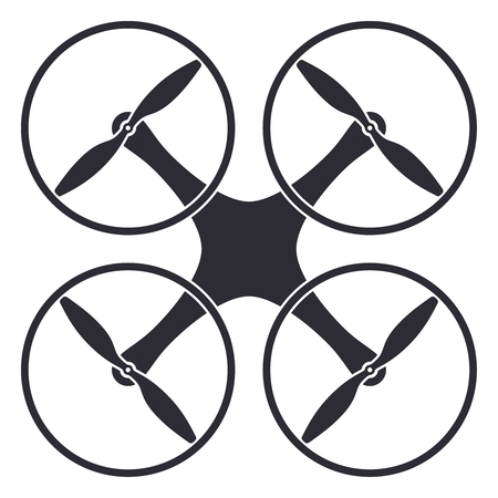 Vector drone top view icon isolated on whiteのイラスト素材