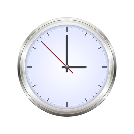 Clock color vector illustration isolated on whiteのイラスト素材
