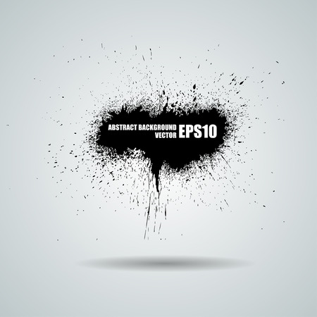 Vector black grunge banner with ink splashesのイラスト素材
