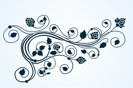 Vector curly nature design floral ornament backgroundのイラスト素材