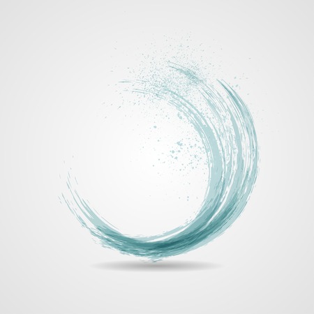 Abstract grunge blue banner. Vector wave illustrationのイラスト素材