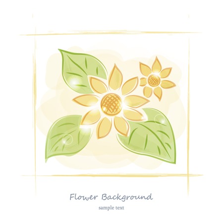 Floral watercolor drawing art design vector backgroundのイラスト素材