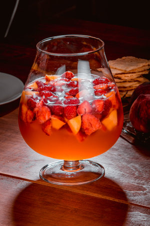 berry punch in a glass goblet