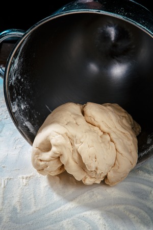 Closeup of process of making cooking homemade pasta. Chef make fresh italian traditional pastaの写真素材