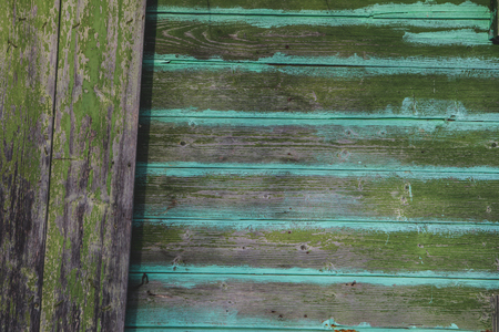 old green plank wallの写真素材