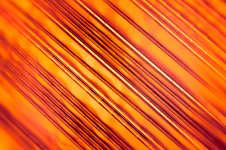 Steel tubes on silk fabric