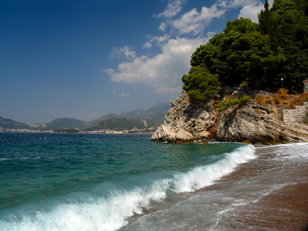 bay in Montenegro. Small old town by the sea. Mediterranean seascapeの写真素材