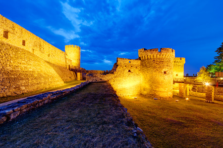 Belgrade fortress at night, Belgrade Serbiaのeditorial素材