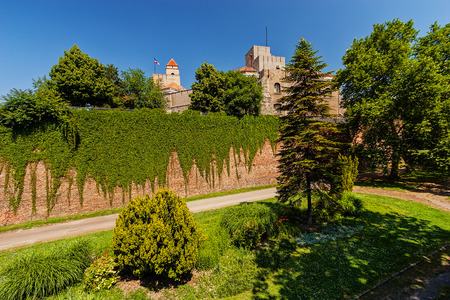 Belgrade fortress and Kalemegdan park with dramatic cloudsのeditorial素材