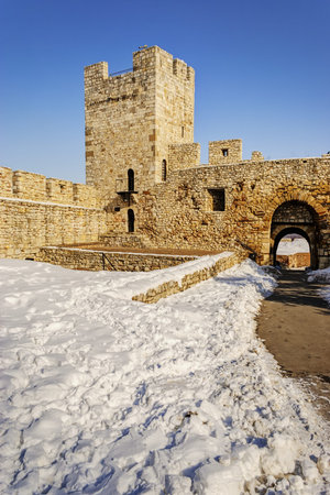 Belgrade fortress an winter, Belgrade Serbiaの写真素材