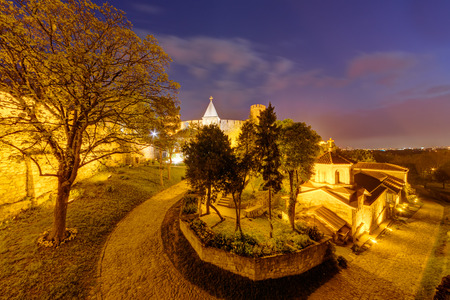 Belgrade fortress and Kalemegdan park at nightのeditorial素材