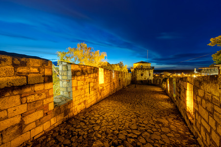 Belgrade fortress at night, Belgrade Serbiaのeditorial素材