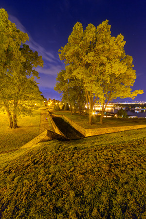 Belgrade fortress at night, Belgrade Serbiaの写真素材