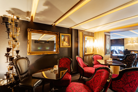 Interior of luxury vintage cafeのeditorial素材