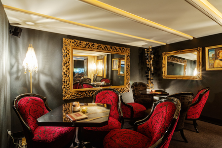 Interior of luxury vintage cafeのeditorial素材
