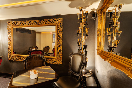Interior of luxury vintage cafeのeditorial素材