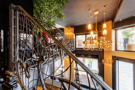 Interior of luxury vintage cafeのeditorial素材