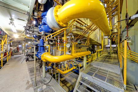 chemical industry plant with pipes and valves.の写真素材