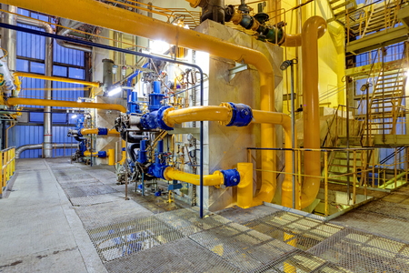 chemical industry plant with pipes and valves.の写真素材
