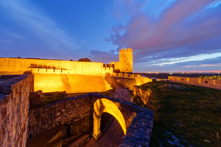 Belgrade fortress at night, Belgrade Serbiaの写真素材